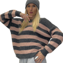 maglione girocollo riga